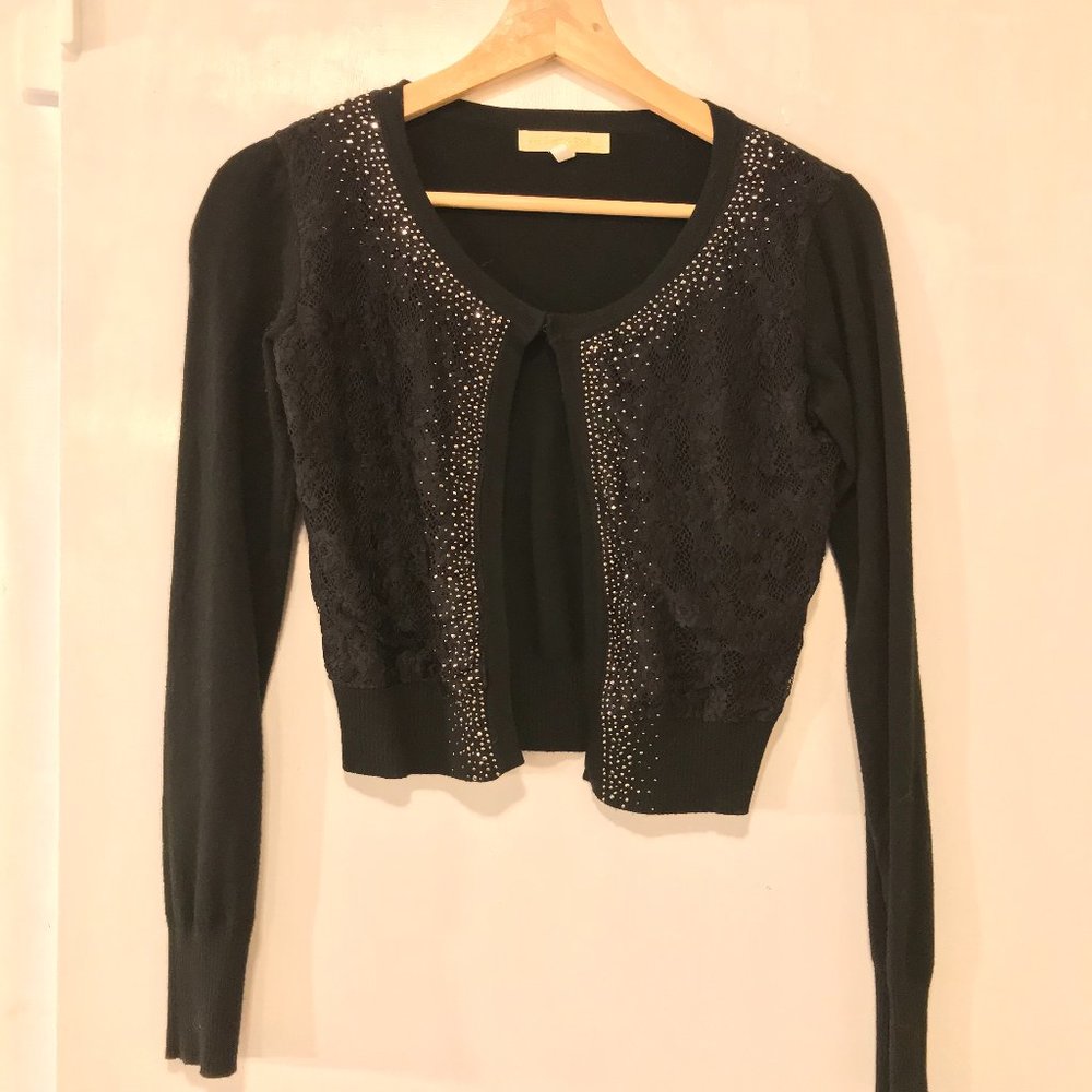 🚨LAST CHANCE - Closing closet🚨 Miss Morena Black Lace and Studs Cardigan